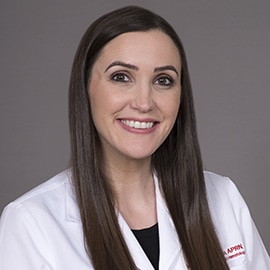 Kelcey Thompson, APRN healthcare provider in Louisville, Ky for Medical Oncology, Oncology, Cancer Care, Gastrointestinal Cancer, Head & Neck Cancer