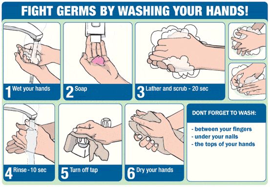Hand washing poster with tips for effectively washing your hands