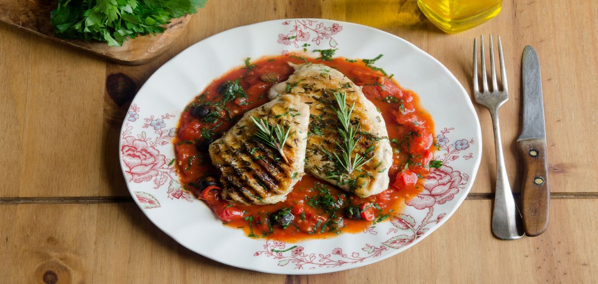 Chicken Breast with Grilled Tomato Sauce
