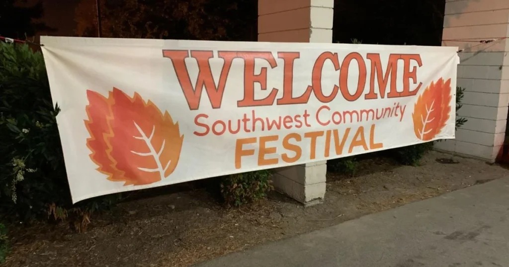 Welcome southwest community banner for festival