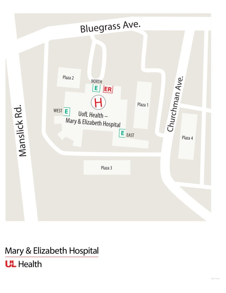 UofL Health – Mary & Elizabeth Hospital Map