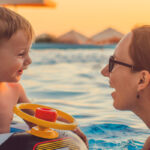 Mother Son Pool Swimming Healthy