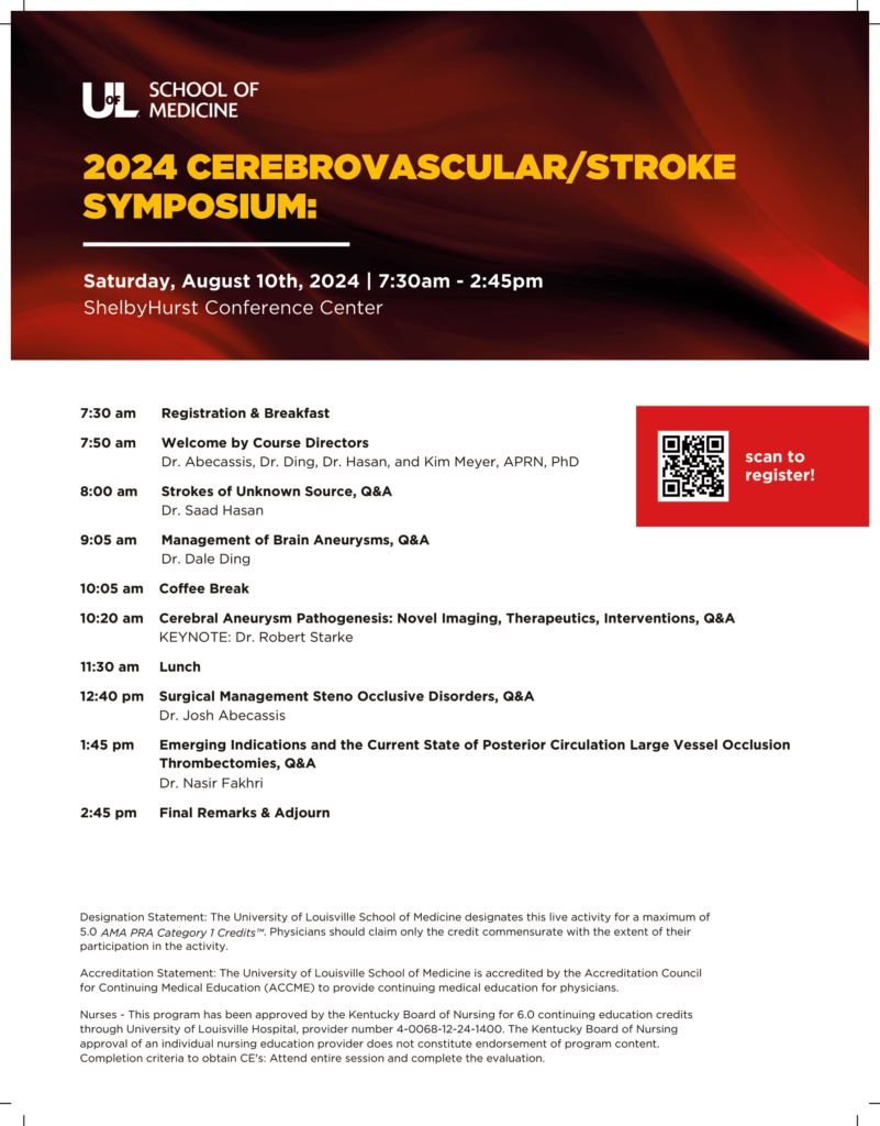 CV/Stroke Symposium: Updates in Cerebrovascular Disease  August 10, 2024